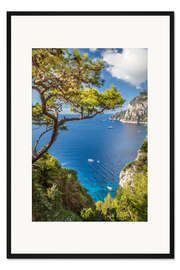 Gerahmter Kunstdruck Azurblaues Meer vor Capri