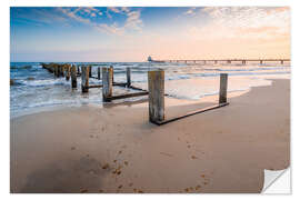 Självhäftande poster Sunrise on the Baltic Sea in Zingst