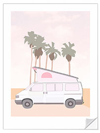 Wall sticker Pink Beach Van