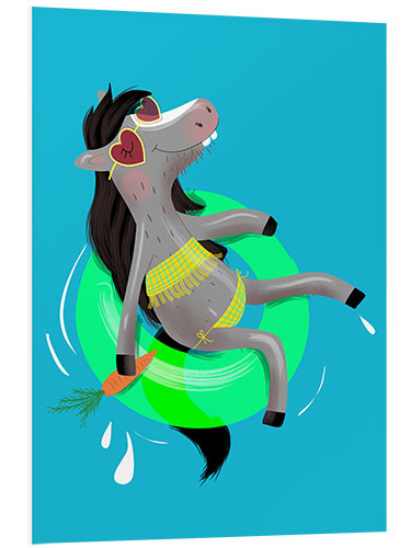 PVC print Cool horse with swim rings