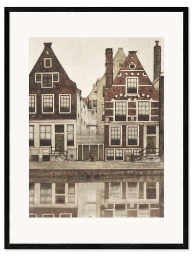 Kehystetty taidepainatus Houses on the Groenburgwal in Amsterdam