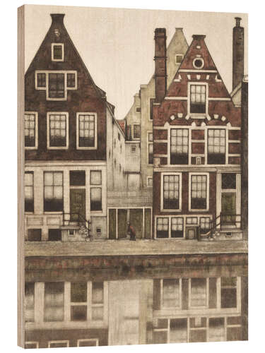 Cuadro de madera Casas en Groenburgwal en Amsterdam