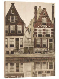 Wood print Houses on the Groenburgwal in Amsterdam