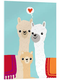 Akrylglastavla  Alpaca family - Julia Reyelt