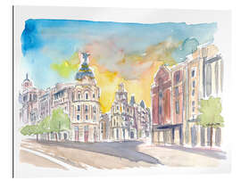 Gallery print Morning scene on Gran Via street in Madrid Spain