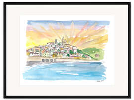 Gerahmter Kunstdruck Strand von Cervo, Ligurien