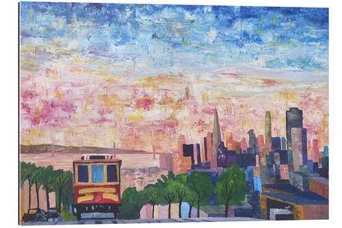 Gallery print Cable car in front of the San Francisco skyline