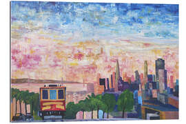 Gallery print Cable car in front of the San Francisco skyline