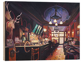Wood print The Deer Pub - Typical Irish bar scene