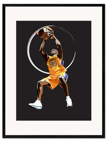 Impresión de arte enmarcada Shaq Dunk