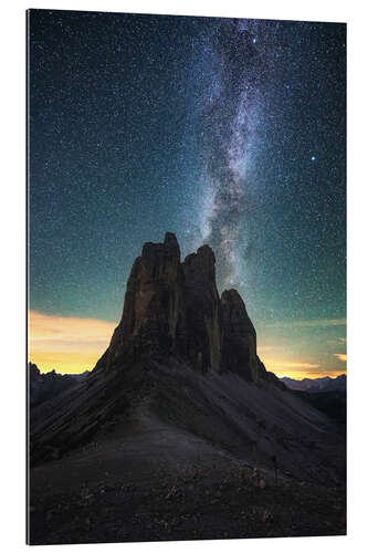 Gallery print Milky Way over the Three Peaks, Dolomites