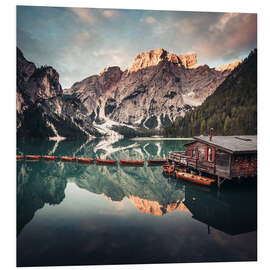 PVC print Sunrise on Lake Braies