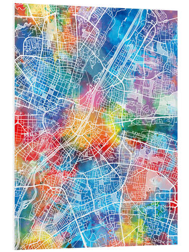 Foam board print Munich city map