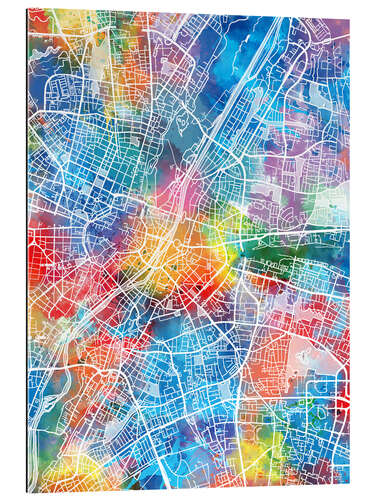 Quadro em plexi-alumínio Mapa da cidade de Munique