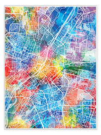 Poster  Mappa della città di Monaco - Artbase79