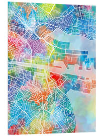 Foam board print Dublin city map