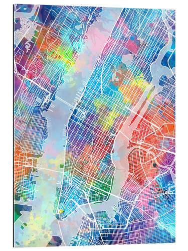 Quadro em plexi-alumínio Mapa da cidade de Nova York