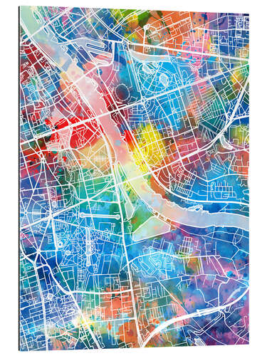 Galleritryck Warsaw city map