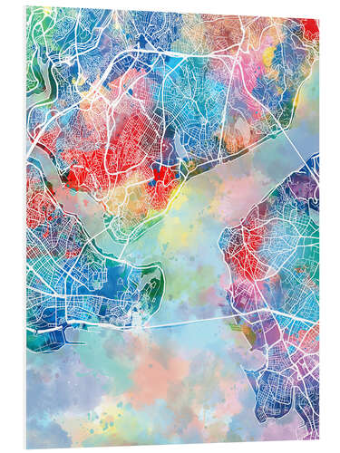 Foam board print Istanbul city map