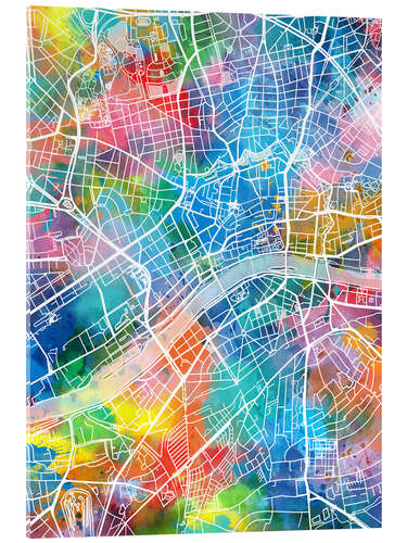 Acrylglas print Frankfurt city map