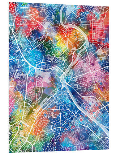 Foam board print Stuttgart city map