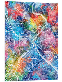 Foam board print Stuttgart city map