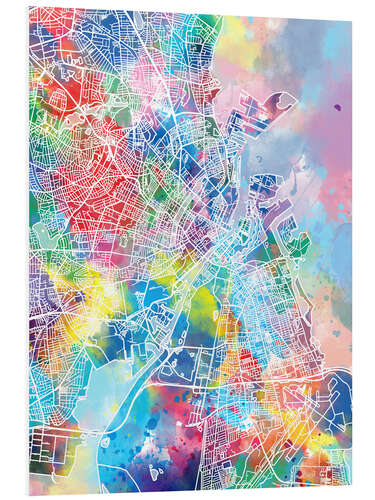 Foam board print Copenhagen city map