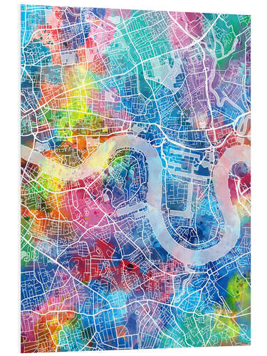 Foam board print London city map