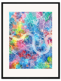 Gerahmter Kunstdruck London Stadtkarte