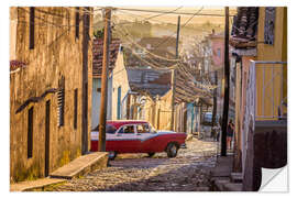 Wall sticker Classic car in Trinidad, Cuba at sunset