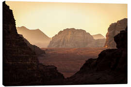 Canvas print Sunrise in Wadi Rum Desert, Jordan