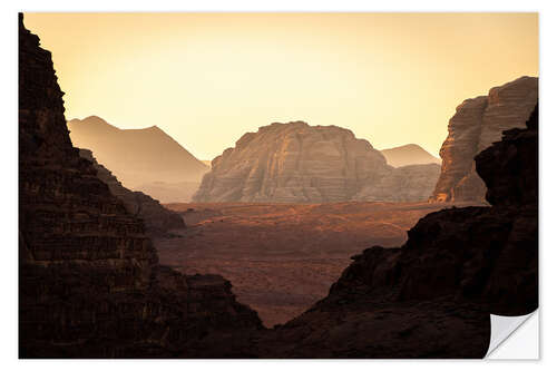 Wall sticker Sunrise in Wadi Rum Desert, Jordan