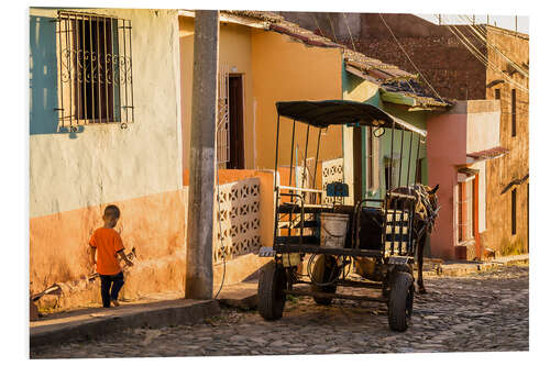 Foam board print Horse-drawn carriage in Trinidad, Cuba