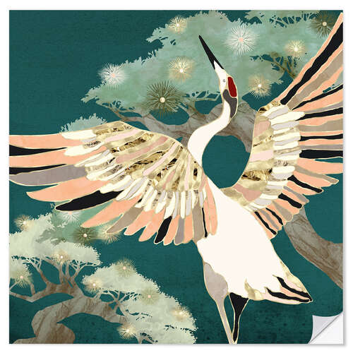 Wall sticker Golden Crane