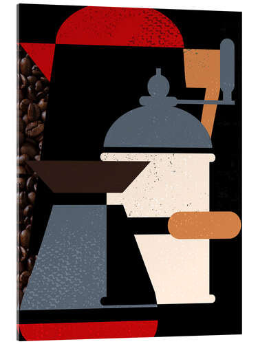 Akrylbillede Coffee Grinder, Pot & Cezve
