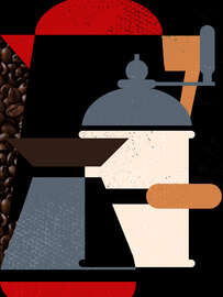 Magnettafel Kaffeemühle, Kanne &amp; Cezve