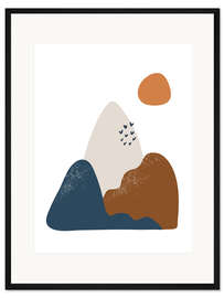 Gerahmter Kunstdruck Ferne Berge