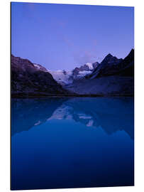 Quadro em alumínio Lago de montanha Lac de Châteaupré ao entardecer