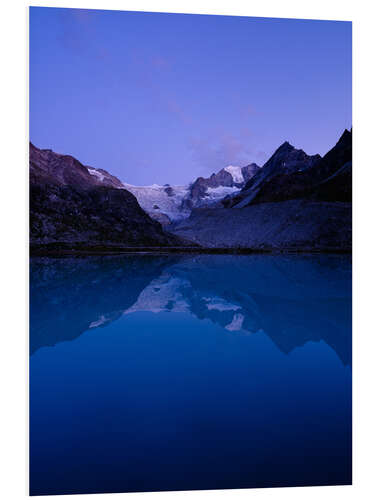 Foam board print Lac de Châteaupré mountain lake at dusk