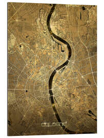 Gallery print Cologne city map gold