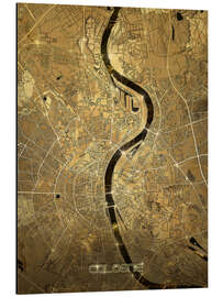 Magnettafel Kölner Stadtplan Gold