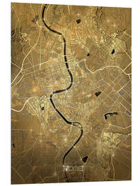 PVC-tavla Rome city map gold