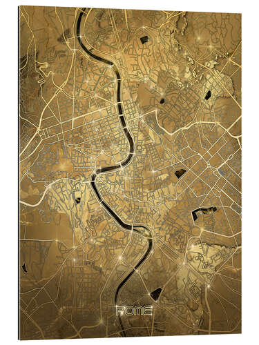 Gallery Print Rom Stadtplan Gold