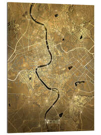 Gallery print Rome city map gold