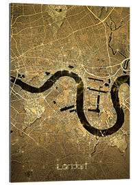Galleritryk London city map gold
