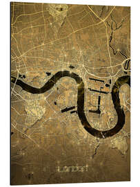 Magnettafel London Stadtplan Gold