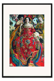 Gerahmter Kunstdruck Tänzerin in Rot III