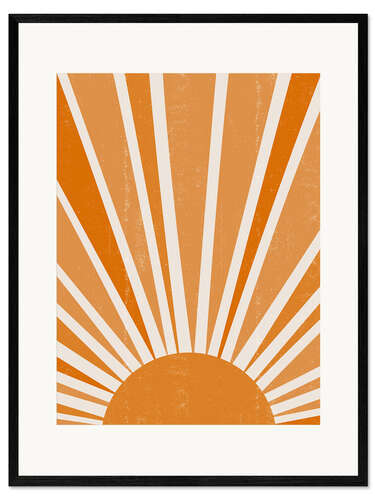 Kunsttryk i ramme Geometric sunrise