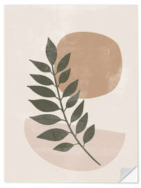 Selvklebende plakat Abstract vintage leaves