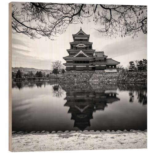 Wood print Burg Matsumoto in Japan